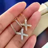 Cross X Diamond Necklace Ladies Classic Designer Pendant Neckor for Women Jewelry