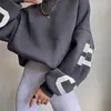 Frauen Hoodies Frauen Sweatshirt Brief Druck Verdicken Casual Langarm Rundhals Herbst Winter Pullover