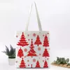 Noel Canvas Tote Çanta Reklam Hediye Alışveriş Çantaları Özel Logo Noel Çanta Xmas HH22-334