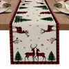 Table Runner Arregada de Natal Elk Snowflake Blaid Family Party Wedding Decoration Home