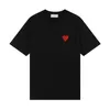 22ss Mens Designers Paris New Amis T Shirt Tono su tono Love Ricamo Moda Street Casual Joker Girocollo in cotone a maniche corte per uomini e donne amanti6d7a