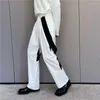Mäns kostymer 2022 Spring Autumn Korean Streetwear Svart och vit kontrastfärgdräkt Pants Men's Loose raka raka byxor