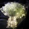 Geschenkwikkel LED Bouquet String Lights Transparante bloemen Inpakken papier Valentijnsdag Verjaardag Romantische vriendin