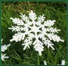 Christmas Decorations 5Pcs/Set 10cm Gold Powder Plastic White Snowflakes Pendants Party Supplies Winter Decor Ornaments Tree