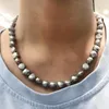 Ras du cou naturel eau douce Baroque perle collier couleur grise pour les femmes mode bijoux élégant femme cadeau