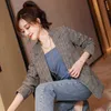 Women's Suits Blazers Spring and Autumn Plaid Suit Jacket Ladies Korean Office Slim Long-sleeved Pocket Jacket Plus Size Casual Blazer Traf Ropa Mujer T221027