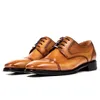 Zapatos de vestir para hombre Oxford Derby Formal con cordones de cuero para hombre boda