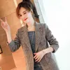 Women's Suits Blazers Spring and Autumn Plaid Suit Jacket Ladies Korean Office Slim Long-sleeved Pocket Jacket Plus Size Casual Blazer Traf Ropa Mujer T221027