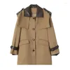 Trench feminina Casacos 2022 Autumn/Winter Feminino Lappel de lapela de peito duplo casual estilo moda de moda temperamento