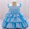 Vestidos de menina 1-5 anos para criança vestido princesa vestido cetim bolo de casamento festas de festas