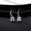 Europäischer Stil glänzender Zirkon S925 Silber Exquisit Ohrringe Frauen Schmuck Mode Luxus Geometrische Ohrhöhe Ohrringe Accessoires Valentinstag Geschenk