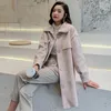 Women's Fur 2022 Autumn Winter Women's Faux Coats Casual Imitate Lambswool Female Overcoat Trendy Lady Double Faced Long
