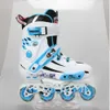 Patins à glace Qualité Professionnel Inline Hommes Chaussures Adultes Coulissant Patines De Patinage Libre Bleu Blanc 4 Roues Baskets L221014