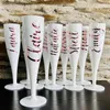 Suministros para fiestas, vasos de plástico personalizados con nombre, decoración de boda, flautas de champán personalizadas, copas, regalos de despedida de soltera, chica acrílica