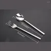 Set di stoviglie 4 pezzi Cucchiaio da tavola in acciaio inossidabile Forchetta Posate d'argento Set coreano Manico lungo Stoviglie Forchette da tavola Cucchiai da cucina