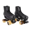 Ice Skates Big Size 34-49 Svart Roller Double Line Men Women Adult Pu 4 Wheels Skate Shoes Sneakers Sport L221014