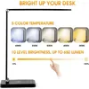 Lampes de table Charge sans fil Eye-Caring Desk Lightr Port USB Contrôle tactile Lumière à intensité variable avec 5 niveaux de couleur