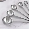 Strumenti di misurazione multiuso per uso alimentare Cucchiaio Misuratore di spezie in acciaio inossidabile con scala 6 pezzi Set Strumento di cottura da cucina GCC184