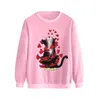 Chemisiers femme décontracté rotatif amour impression Raglan manches longues chemises Blouse hauts femmes occidentales