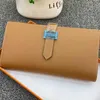 Luxus-Designer-Handtasche, europäisch, amerikanisch, Familie, erste Schicht, Cowwide, Palmenmuster, Geldbörse, kleiner Knopf, zweifach gefaltet, langer Lederanzug-Clip für Herren, Direktverkauf ab Werk