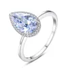 Neue Luxus Wasser Tropfen Zirkon s925 Silber Ring Frauen Schmuck Mode Charmante dame Weiß Gelb Zwei Farbe Edelstein Ring Hochzeit party Zubehör Geschenk