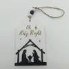 Creative 2022 Nieuwe houten kerstdecoratie hanger Noel houten ambachten Xmas raam ornament Merry Christma Decor voor thuis