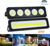 LED -översvämningsbelysning utomhusbelysning 50W AC 220V IP65 Vattentät utomhusprojektor Gardern Vägglampor COB Stree Landscape