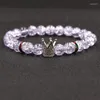 Bracelet en cristal de fissure de mode brin CZ couronne perles naturelles Bracelet en pierre pour les femmes bijoux Pulsera haute qualité bricolage manuel cadeau