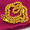 Chains Hip Hop Mens Necklace Yellow Gold Filled Solid Jewelry Chain