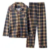 Men's Sleepwear Winter Cotton Pajamas Men Lounge Gray Pijama Man's Loose 3XL-6XL Home Clothes Hombre Invierno