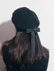Berets Ly Winter Autumn Fashion Trend Women Ladies Korean Style Black Beret Harajuku Wool Big Bowknot Hat Caps