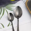 Dijkartikelen Sets Spiegel Zwart roestvrijstalen flatware set 20 stks keuken servies