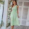 Swobodne sukienki eleganckie eleganckie sukienki kobiety lato 2022 fałdy seksowne bezprzedawane nachylenie dużych wakacjach
