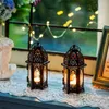 حاملي الشموع AT69 -4pcs Metal Tealight حامل الزفاف المركزية الشفافة الزجاج المعلقة