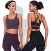 Наряд йоги с высокой силовой амортизатором Quick Dry Dry Fitness Bra Bra Vest 2022 Летние тонкие плечевые ремни пересекают спортивные женщины