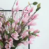 装飾的な花シミュレーション9ヘッドマグノリア人工家花瓶装飾ウェディングブーケテーブルフラワーロードリードフローラルラン