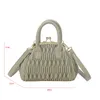 Evening Bags Luxury Shell Handbag Designer Shoulder Bag For Women Clip Crossbody Fashion Pleated Hand Quilted Leather Lady Tote