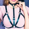 Choker diezi sexig punk pu läder strandbandage bikini bralette bra sele goth kroppskedja halsband för kvinnor flickor män fest