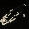 Choker Natural Fresh Water Baroque Pearl Necklace Leather Casual Simple Style For Women Fashion Jewelry Different Colors