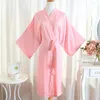 Erkekler Sweetwear Seksi lacivert Lady Home Giyim Pamuk Kimono Batrobe Elbise Uzun Yumuşak Nightwear Samimi iç çamaşırı Nightgown