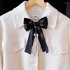 Brooches Korean Fashion Fabric Bowknot For Women Bow Tie Ribbon Pearl Shirt Collar Pins Luxulry Jewelry Clothing Accessories