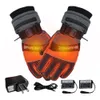 Cinq doigts gants 2 batterie gratuite gants chauffants électriques moto cyclisme ski gants chauffants USB rechargeable alimenté par batterie gant chauffe-mains 221026