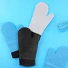 Gants de four en silicone 1 pièce coussinets triple couche confortables gant manique en coton facile à nettoyer pour la maison