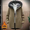 jacketNew 2022 hommes veste décontractée mode vêtements de sortie d'hiver longues Parkas mâle fourrure tranchée épais pardessus vestes chauffées coton manteaux chauds