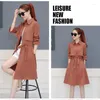 Women's Trench Coats Autumn Women Long Dress Winter Ladies Arrival Sleeve Maxi Sexy Windbreaker Section