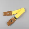 Ceintures Ceinture en toile pour enfants Haute-élastique Hommes PU Bouton sans boucle Réglable Élastique pour enfants