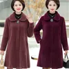 Kvinnors päls 2022 Autumn Winter Coat Women Imitation Mink Cashmere Woolen Jacka Middle Aged Women Casual Loose Mid-Long 1005