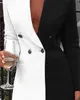 Women's Suits Blazers 2022 European and American new style contrast color stitching OL professional wear V-neck cardigan suit skirt T221027