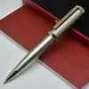 2022 New Fashion Limited Edition Perpoint Pen عالي الجودة الفضة السوداء الكرة المعدنية أقلام الكتابة على اللوازم المدرسية المكتبية السلس