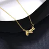 Charming Women Plated 18k Gold Geometric Pendant Necklace Claw Set 3A Zircon Necklace Jewelry for Women Wedding Party Valentine's Day Mother's Day Gift SPC